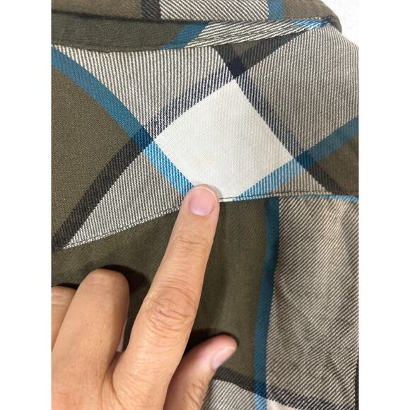 Vintage Shacket Large Flannel Button Up Shirt Jacket Quilt Lined Pockets Amplify - Picture 9 of 13